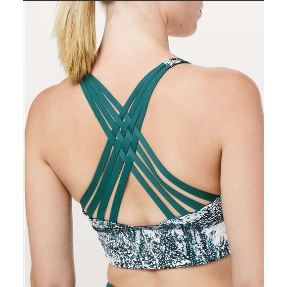 Lululemon Free to be Moved Sports Bra Size 4 Wildwood White Green Jasper Strappy - Picture 3 of 5
